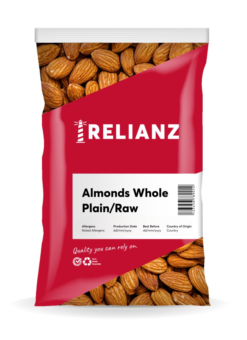 Almonds Whole Plain/Raw — Almonds — RELIANZ