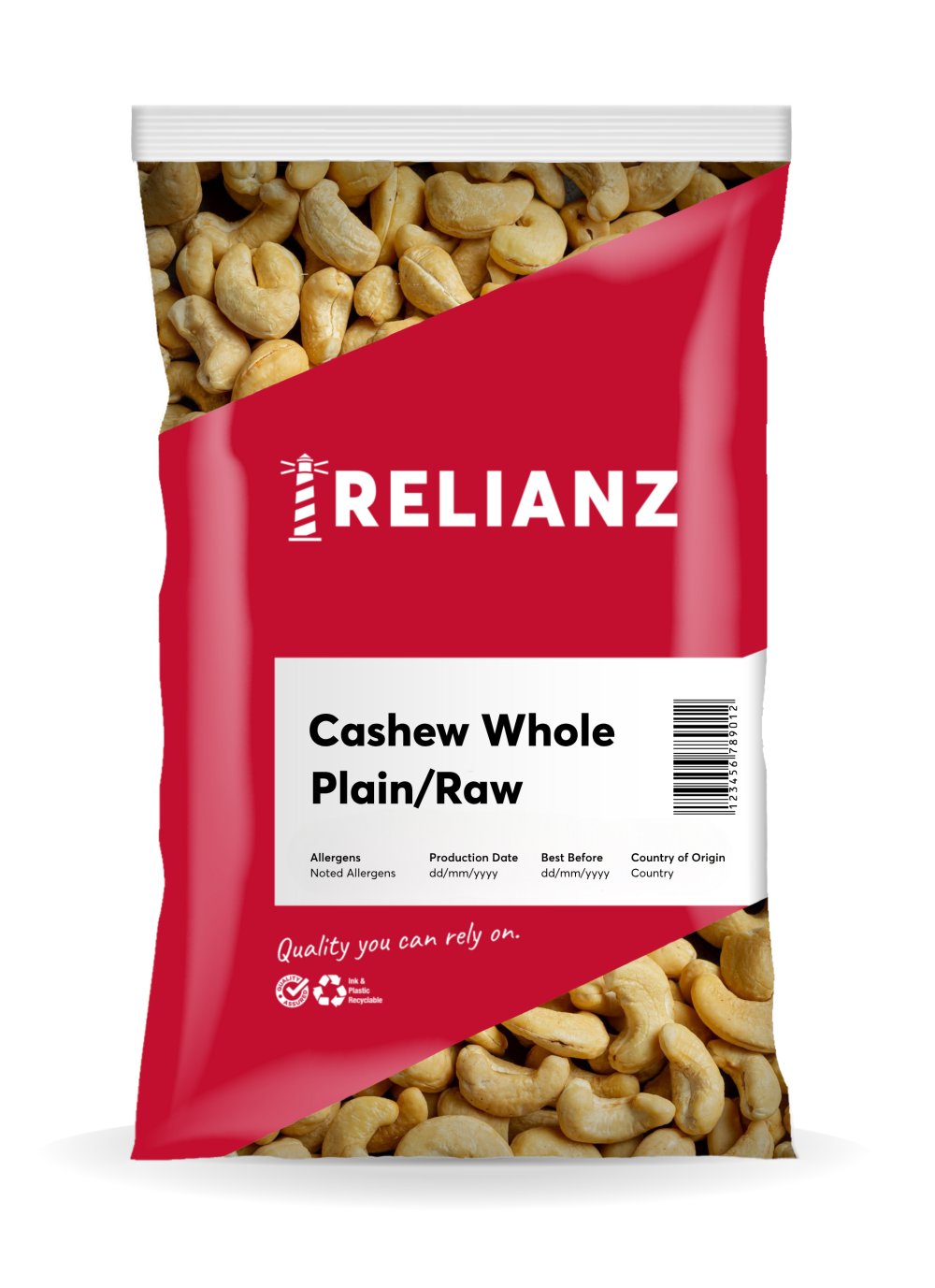 Cashew Whole Plain/Raw — Cashews — RELIANZ