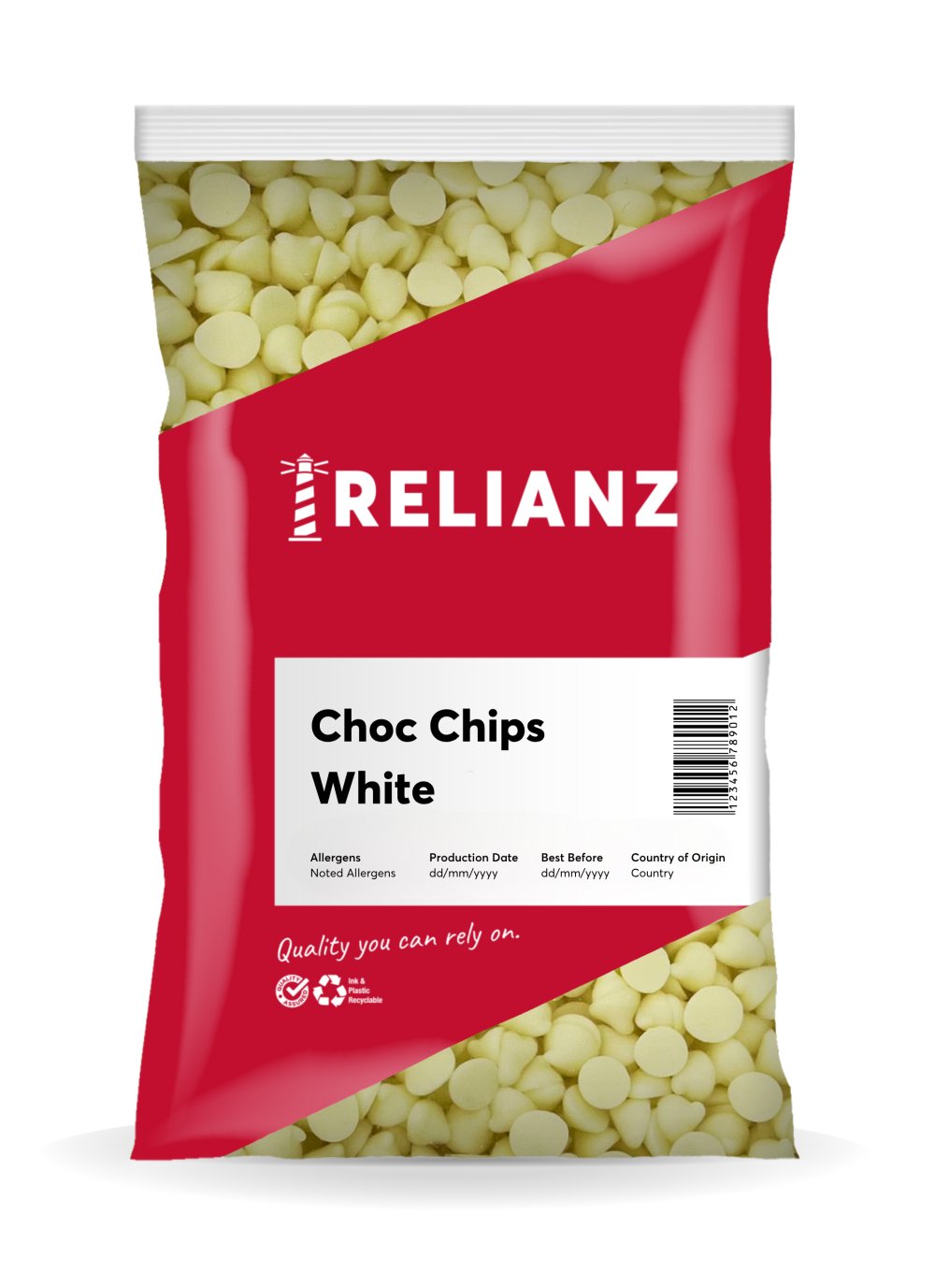 Choc Chips White — Bake Stable Chocolates — RELIANZ
