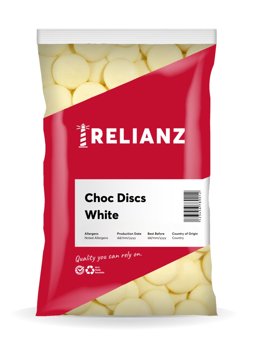 Choc Discs White Coating — Chocolate Coatings — RELIANZ